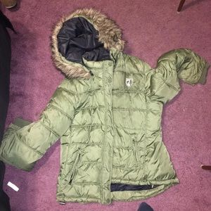 American Eagle Olive Puffer Jacket